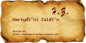 Hartyáni Zalán névjegykártya